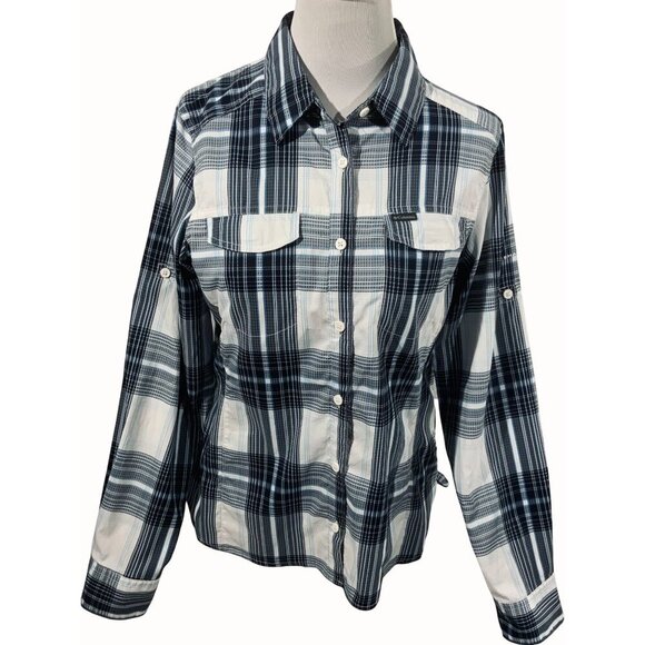 Columbia Medium Plaid Long Sleeve Button Down Shirt Adjustable Sleeve Multicolor - Picture 1 of 10
